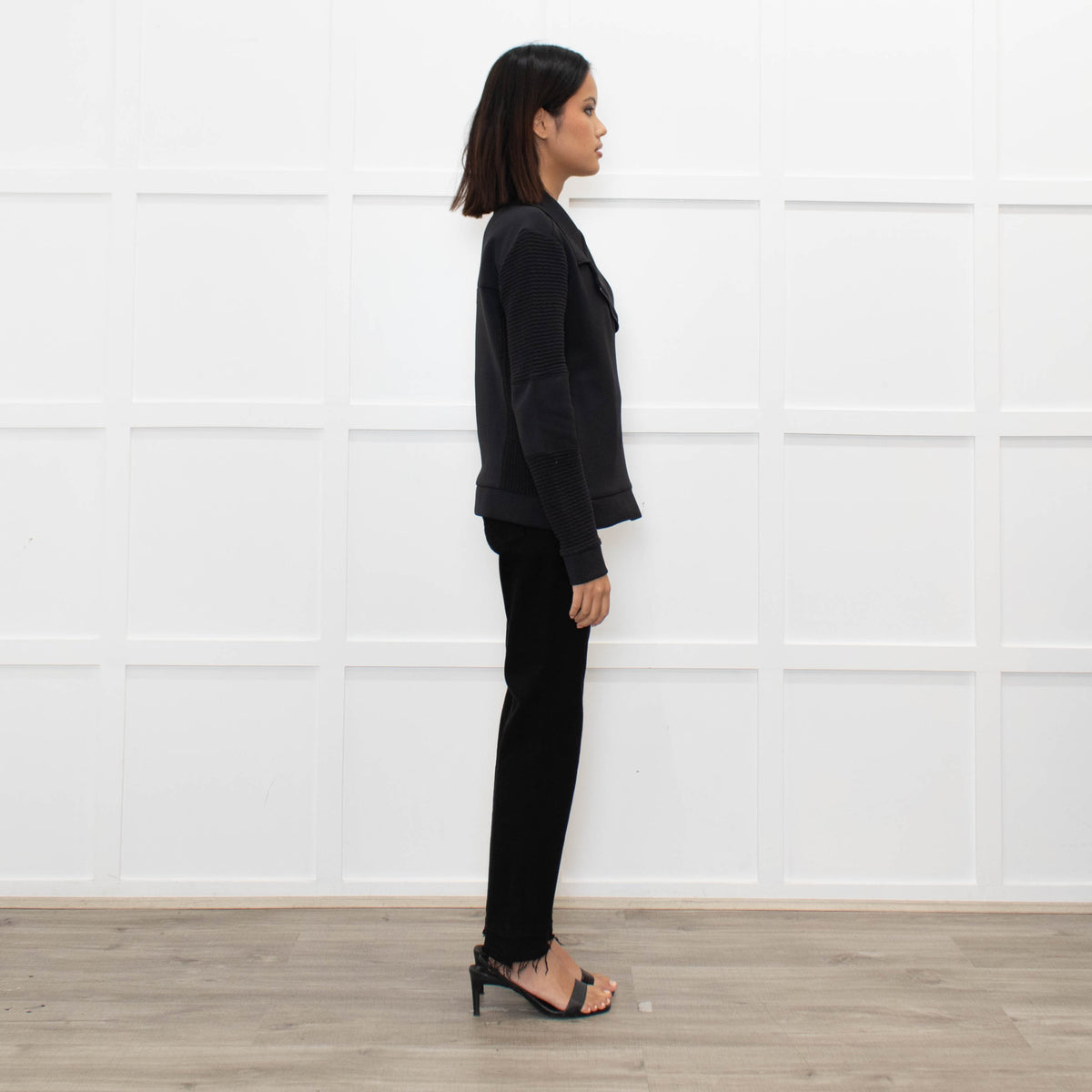 Alala Black Fabric Biker Style Jacket