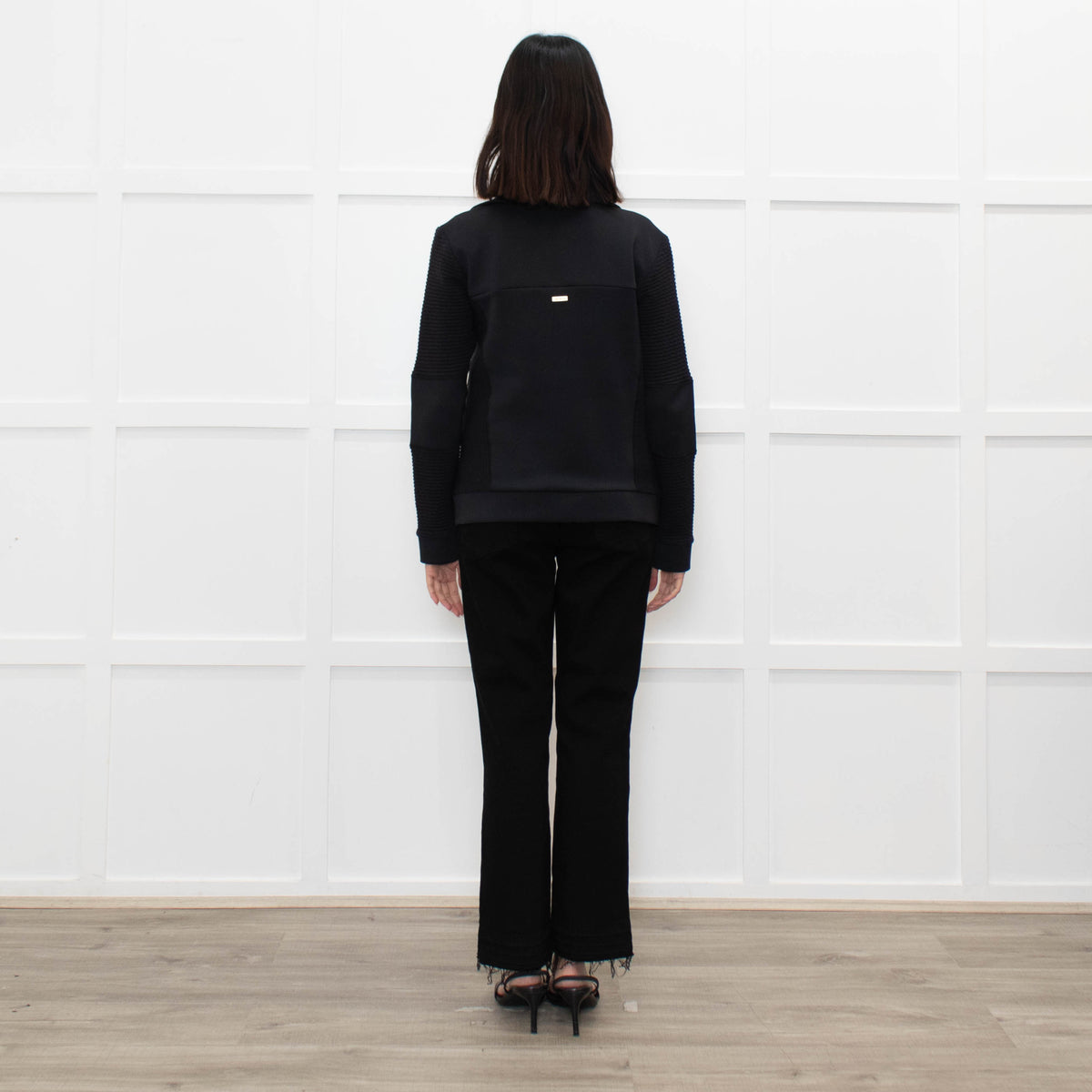 Alala Black Fabric Biker Style Jacket