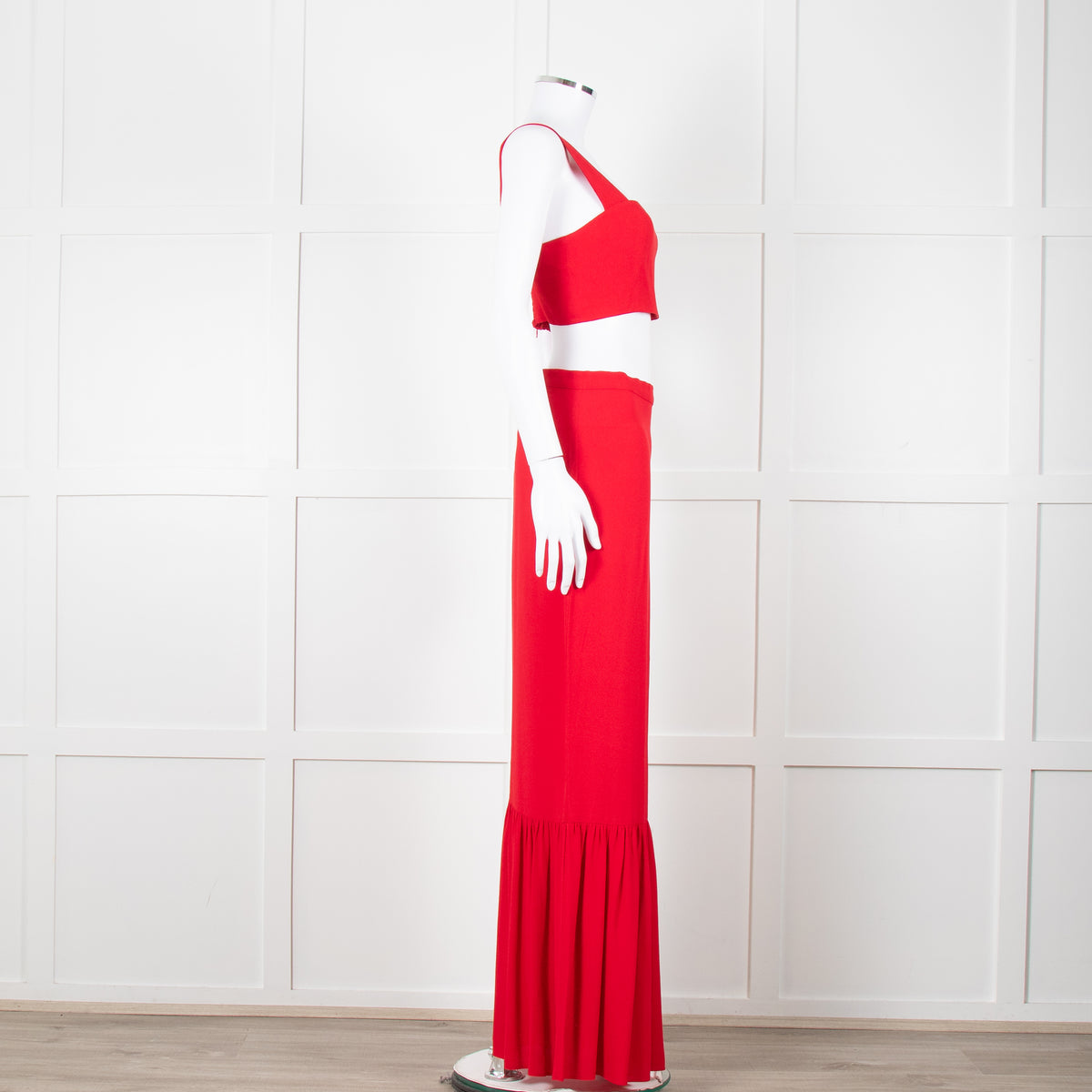 Reformation Red Cropped Co-ord with Maxi Skirt