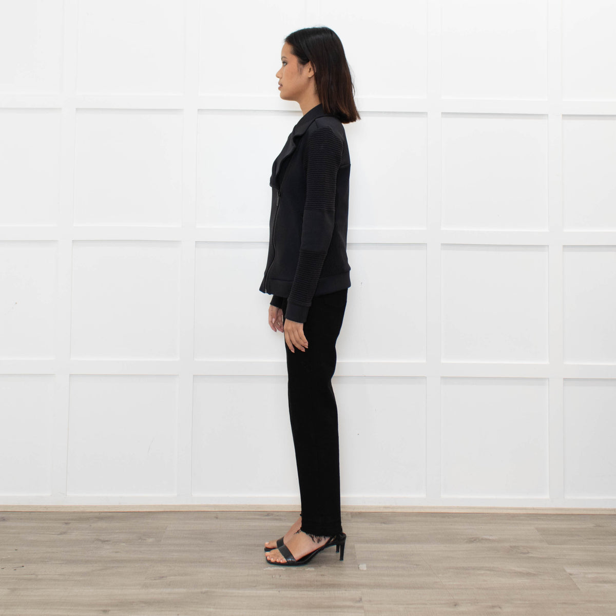 Alala Black Fabric Biker Style Jacket