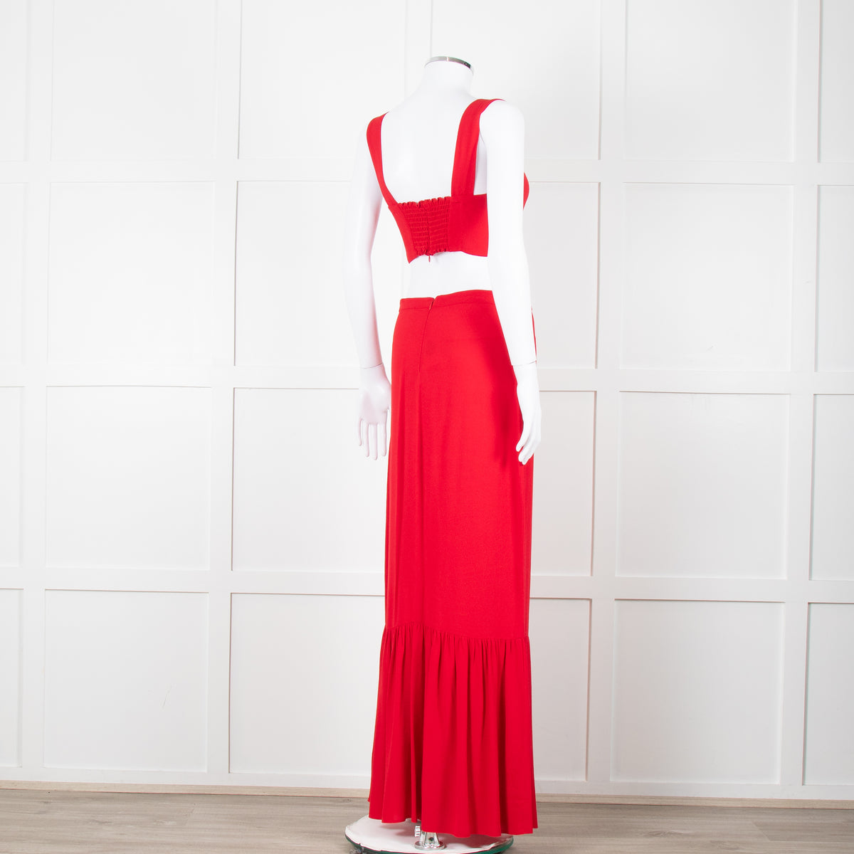 Reformation Red Cropped Co-ord with Maxi Skirt