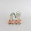 Christian Dior Peach Blue Snake Skin Wedge Sandals
