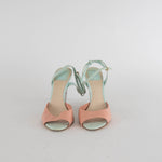 Christian Dior Peach Blue Snake Skin Wedge Sandals