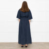 Mara Hoffman Dark Blue Short Sleeve Tie Waist Shirt Dress