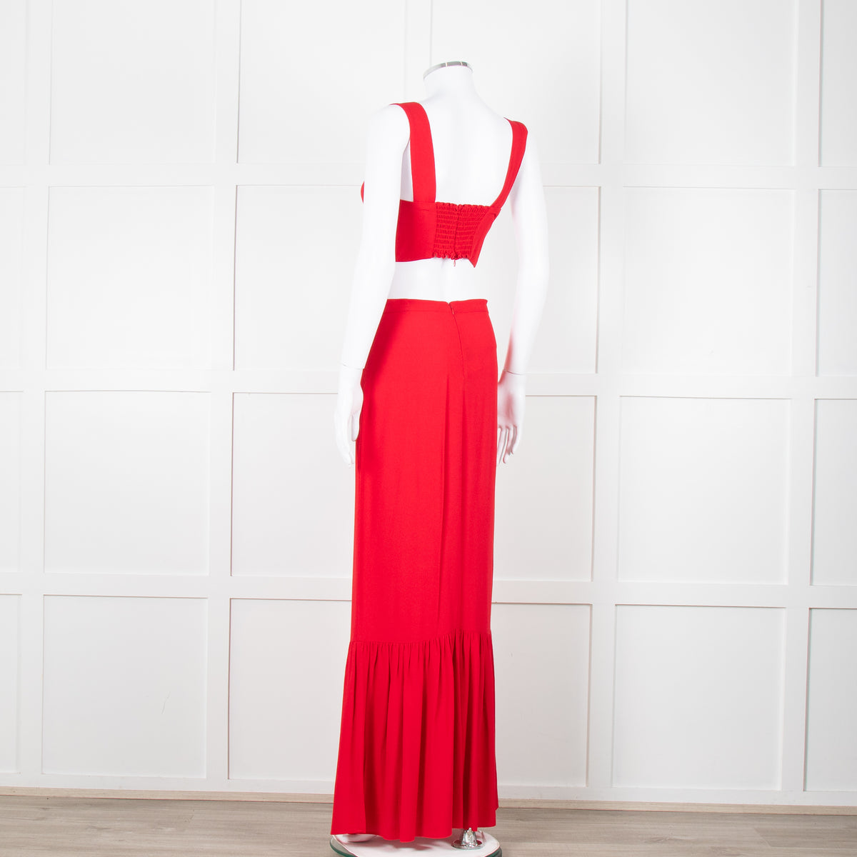 Reformation Red Cropped Co-ord with Maxi Skirt