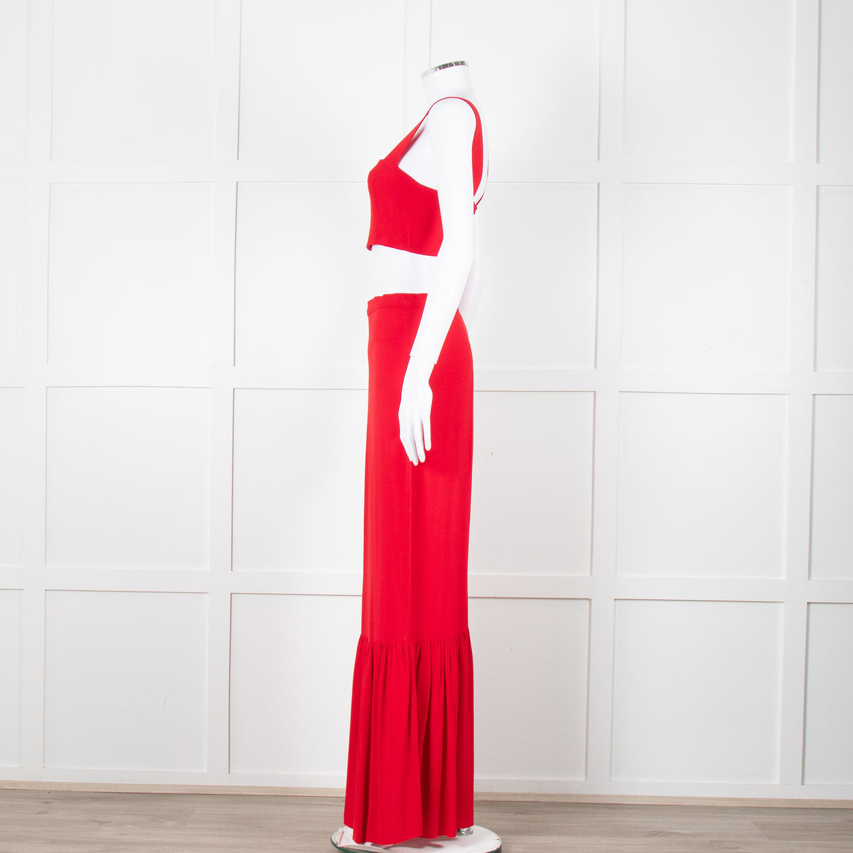 Reformation Red Cropped Co-ord with Maxi Skirt