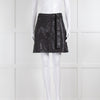 Sarah Pacini Black Cotton Linen Satin Look Mini Skirt