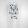 Emporio Sirenuse Cream Blue Silk Kaftan Dress