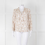 Paige Beige And White Daisy Print Top