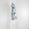 Emporio Sirenuse Cream Blue Silk Kaftan Dress