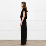 Raey Black Jersey Shirred Waist Maxi Dress