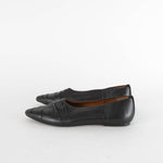 Joseph Black Ruched Pointy Flat Shoes