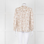 Paige Beige And White Daisy Print Top