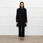 Chloe Black Double Breasted Wool Mix Coat