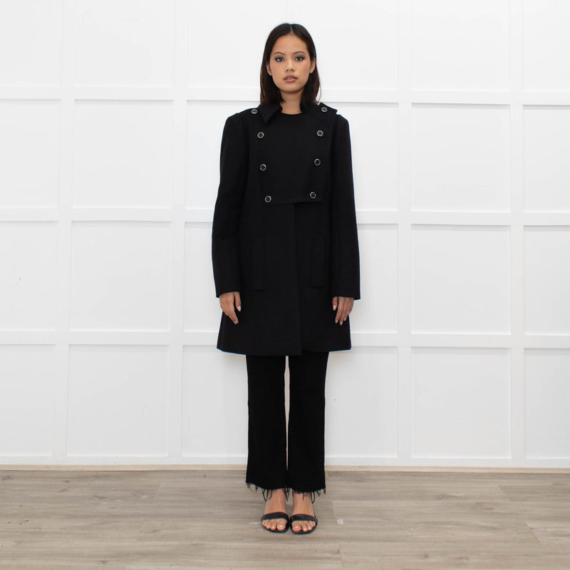 Chloe Black Double Breasted Wool Mix Coat