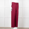 Sandro Burgundy Wide Leg Belted Trousers