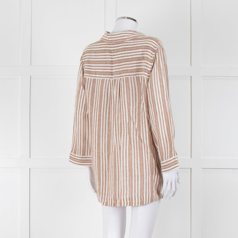 Rails Brown And White Kaftan Style Long Top