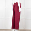 Sandro Burgundy Wide Leg Belted Trousers
