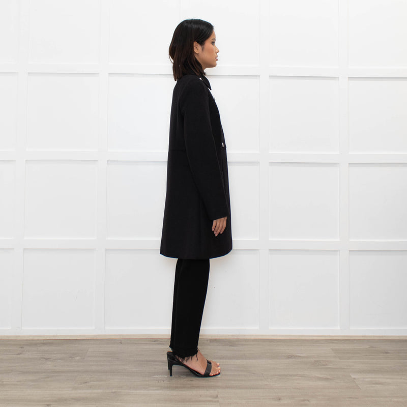 Chloe Black Double Breasted Wool Mix Coat