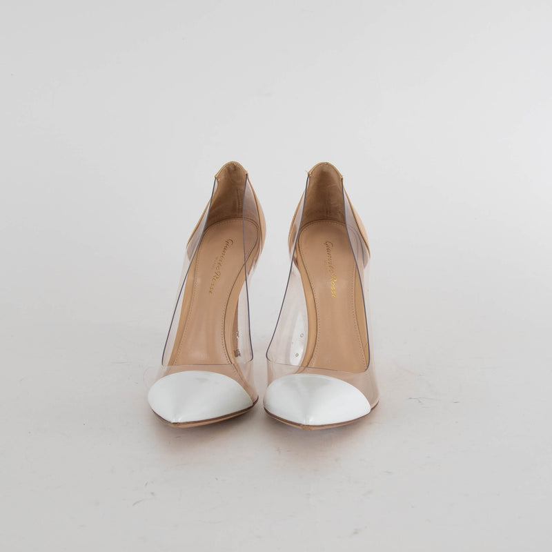 Gianvito Rossi Neutral White Toe Heeled Shoes