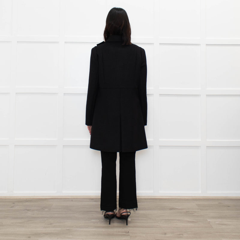Chloe Black Double Breasted Wool Mix Coat