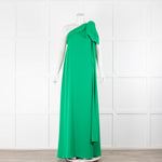 Bernadette Gala Green One Shoulder Draped Gown