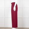 Sandro Burgundy Wide Leg Belted Trousers