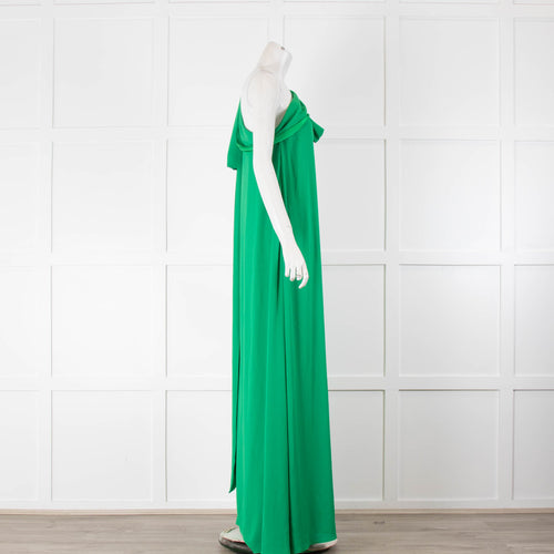 Bernadette Gala Green One Shoulder Draped Gown