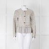 Diego M Cream Quilted Short Jacket With Peplum Hem