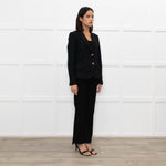 Tory Burch Black Short Wool Blazer With Gold Buttons