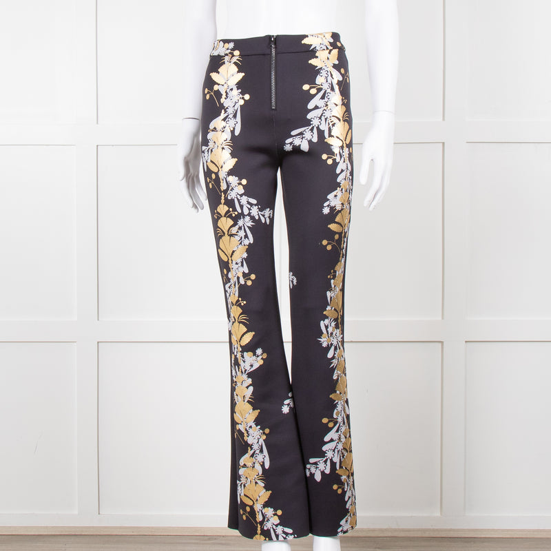 Cynthia Rowley Scuba Material Floral Print Trousers