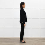 Tory Burch Black Short Wool Blazer With Gold Buttons