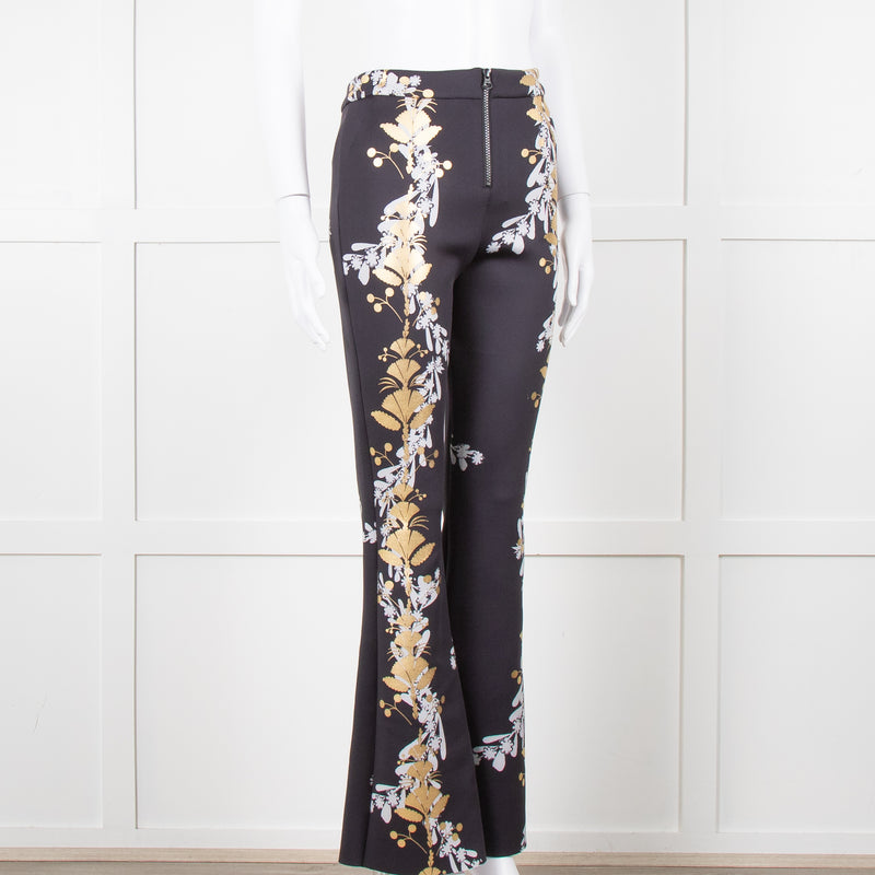 Cynthia Rowley Scuba Material Floral Print Trousers