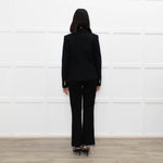 Tory Burch Black Short Wool Blazer With Gold Buttons