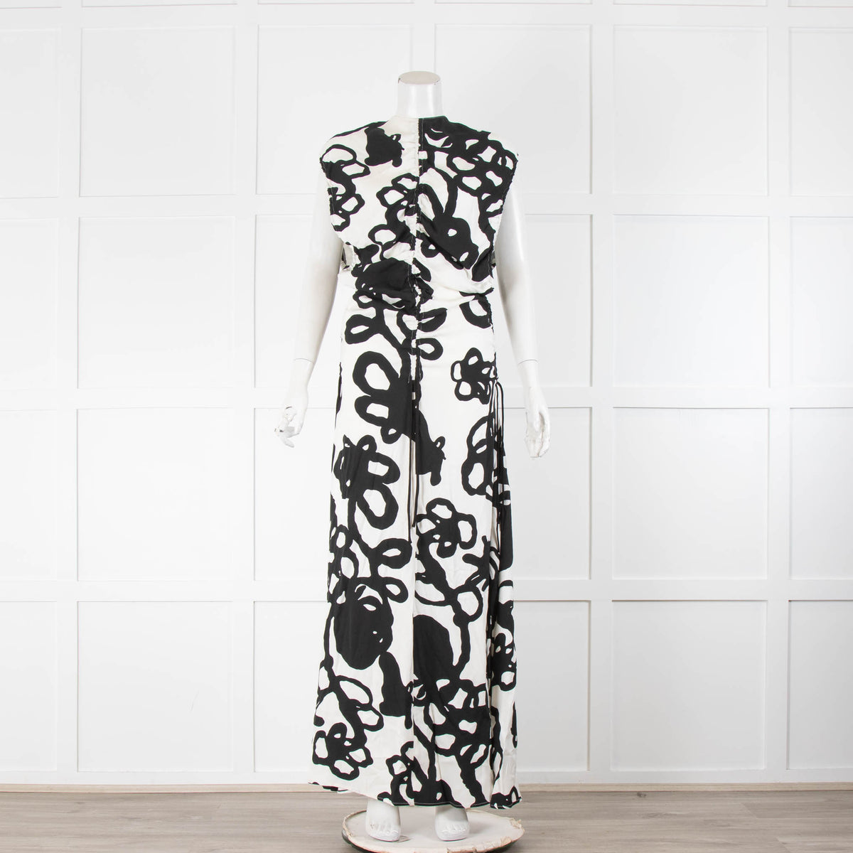 Christopher Kane White & Black Chroma Print Long Dress