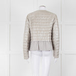 Diego M Cream Quilted Short Jacket With Peplum Hem