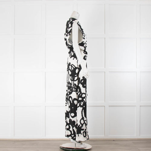 Christopher Kane White & Black Chroma Print Long Dress