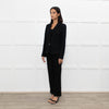Tory Burch Black Short Wool Blazer With Gold Buttons
