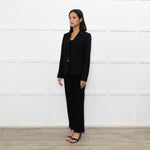Tory Burch Black Short Wool Blazer With Gold Buttons