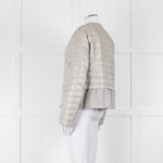 Diego M Cream Quilted Short Jacket With Peplum Hem