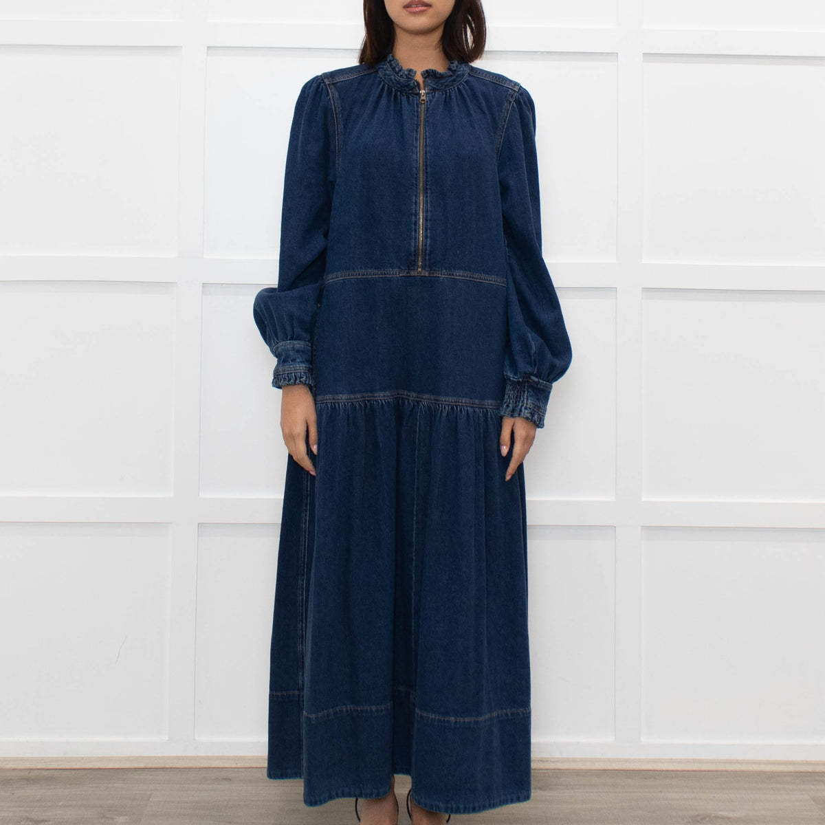 Me + Em Washed Denim Midi Dress