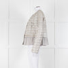 Diego M Cream Quilted Short Jacket With Peplum Hem