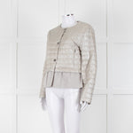 Diego M Cream Quilted Short Jacket With Peplum Hem