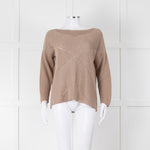 Le Tricot Perugia Brown Long Sleeve Sequin Jumper