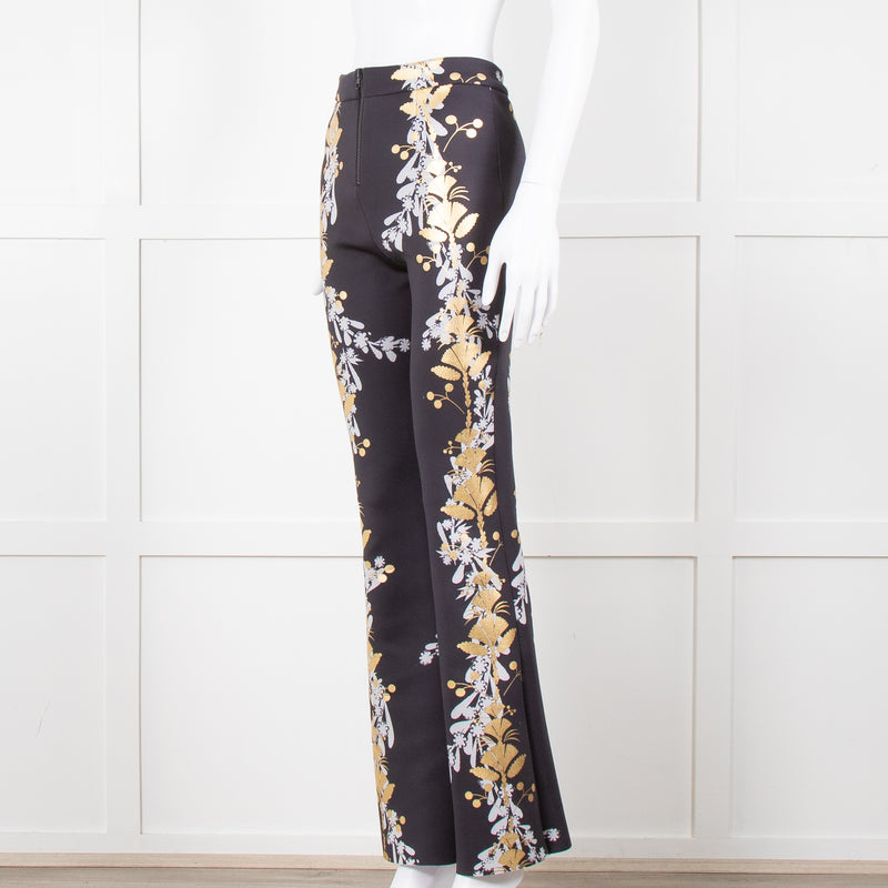 Cynthia Rowley Scuba Material Floral Print Trousers