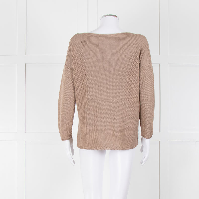 Le Tricot Perugia Brown Long Sleeve Sequin Jumper