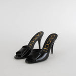 Gucci Black Patent Scarlet Mules