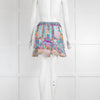 Camilla Blue Multi Colour with Stones Silk Mini Skirt