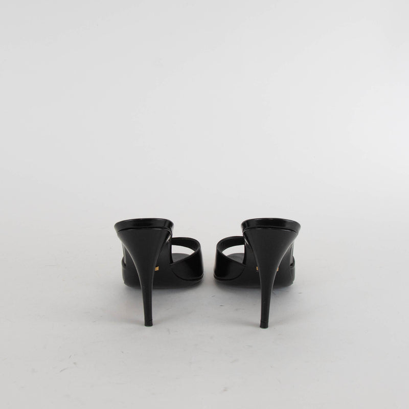 Gucci Black Patent Scarlet Mules