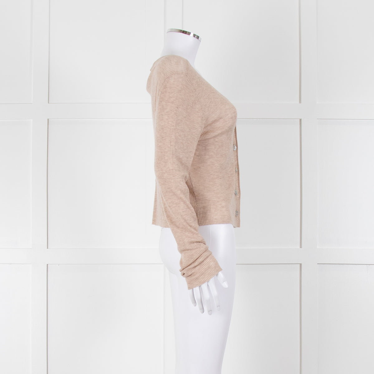 Bella Dahl Beige Fine Knit V Neck Cardigan